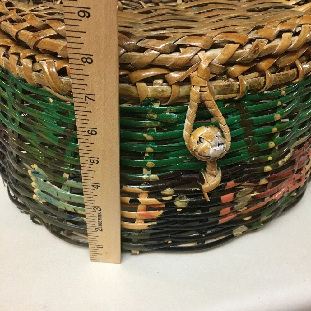 Decorative Painted Fly Fishing,Beach Wicker Basket Lodge Cabin‎ Core